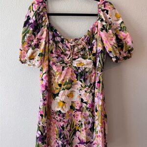 H&M Multicolor Floral Midi Dress